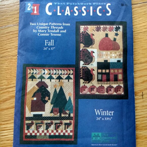 Vintage Wall Quilts Sewing Pattern Quilted Winter and Fall Decorations - Picture 2 of 7